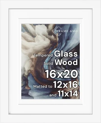 Miniatura 79 de Frame Amo Marco de póster de madera maciza de 13 x 19 pulgadas, color natural, tapete blanco para imagen de 11 x 17 pulgadas, parte frontal