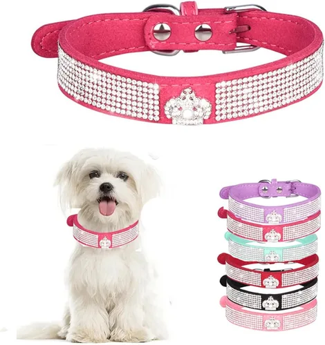 Miniatura 13 de Collares de perro para perros medianos hembras, collar de perro con diamantes de imitación, bonito collar con purpurina para mascotas XXS Xs, S, M