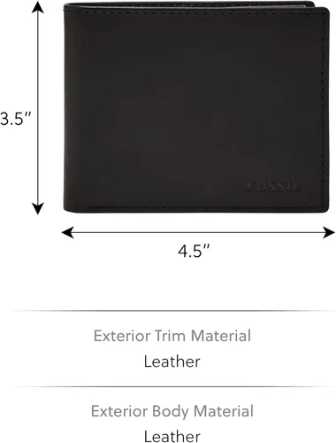 Miniatura 12 de Fossil Derrick - Cartera de piel con bloqueo RFID y funda extraíble para tarjetas