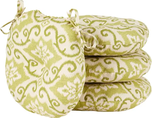Miniatura 28 de Greendale Home Fashions Cojín redondo para asiento bistro de 15 pulgadas, 2 unidades (paquete de 1), Adobe Stripe