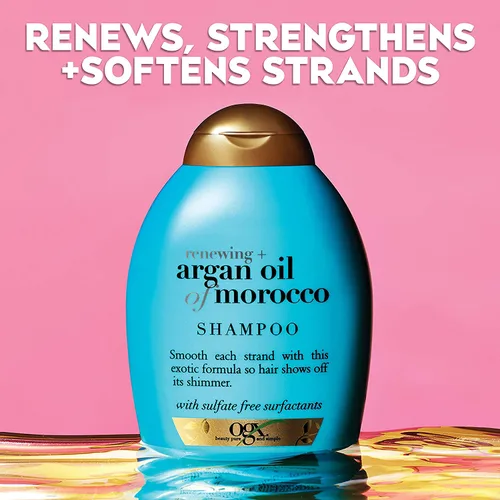 Miniatura 3 de OGX Champú Hidratante Renovador con Aceite de Argán Prensado en Frío de Marruecos, para Ayudar a Hidratar, Suavizar y Fortalecer el Cabello