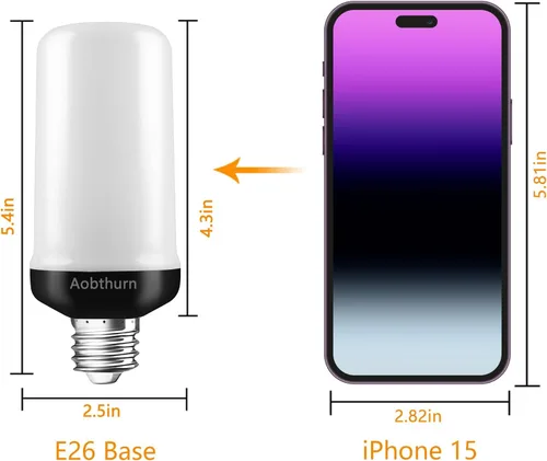 Miniatura 2 de aobthurn Bombillas de Luz de Llama, Bombilla LED de Efecto de Llama de 4 Modos, Base E26 Bombilla de Luz Parpadeante con Sensor de Gravedad