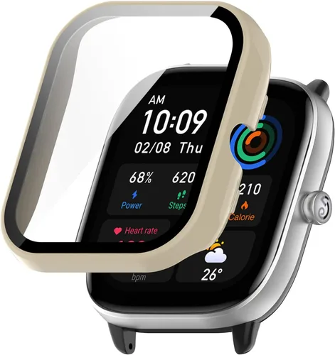 Miniatura 4 de Paquete de 2 protectores de pantalla compatibles con Amazfit GTS 4 Mini, pantalla de vidrio templado + fundas protectoras de policarbonato mate