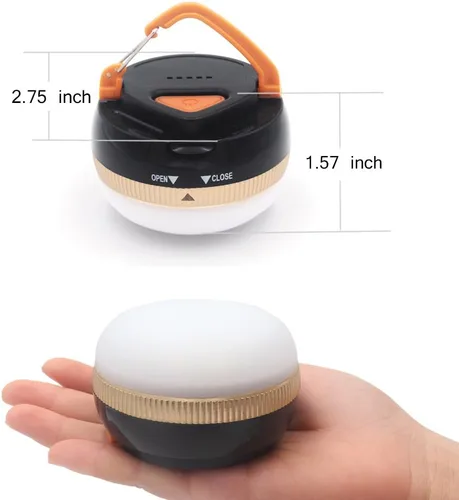 Miniatura 3 de Paquete de 2 faroles LED portátiles para camping, luz de tienda de campaña al aire libre, lámpara de campamento colgante con 5 modos, gancho
