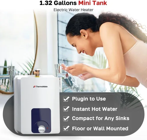 Miniatura 2 de ThermoMate Calentador de agua eléctrico con certificación UL, ES150B, punto de uso de 1.3 galones, calentador de agua debajo del fregadero, 120 V