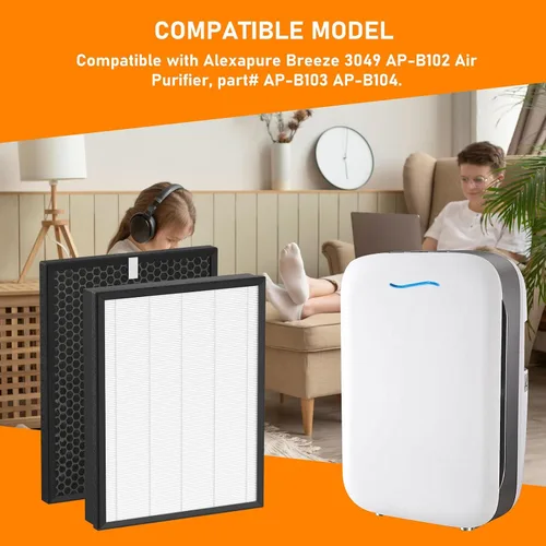 Miniatura 4 de AP-B102 - Juego de filtros de repuesto True HEPA compatibles con Alexapure Breeze AP-B102 y 3049 purificador de filtro de aire, filtro de aire 3