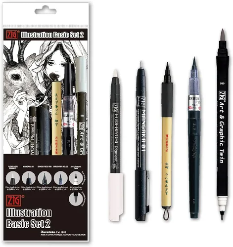 Miniatura 10 de Kuretake Zig Inktober - Juego de rotuladores para ilustración, dibujo de manga, letras y caligrafía, artista profesional, fabricado en Japón
