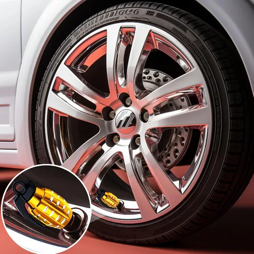 Miniatura 3 de 8 piezas tapas de válvula de neumático de aleación de aluminio, cubiertas universales de válvula de neumático para automóviles, camiones, SUV, Dorado