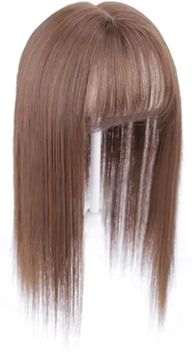 Miniatura 8 de Extensiones de cabello con clip con flequillo, invisible, natural, corona, extensiones para el cabello para mujeres, con cabello gris o delgado, 10