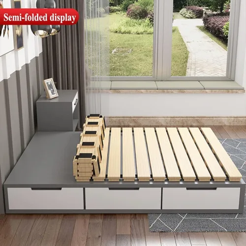 Miniatura 5 de Tabla de cama plegable, Tatami Bedstead de madera maciza a prueba de humedad, marco de tablón plegable y transpirable (tamaño : 23.6 x 74.8 in)