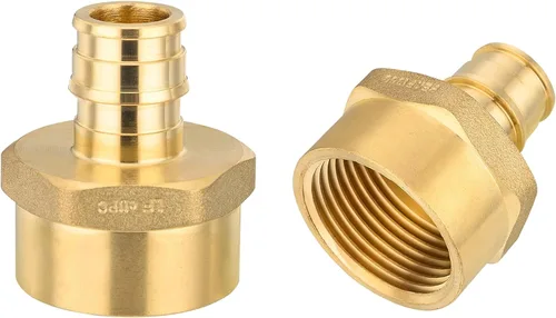 Miniatura 16 de Paquete de 2 accesorios de latón EFIELD Pex A de expansión de flujo completo de 1 pulgada x 1 pulgada, adaptador NPT hembra F1960 solo para tubería