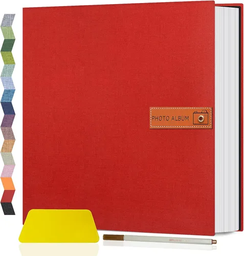 Miniatura 31 de Popotop Álbum de fotos grande autoadhesivo 4x6 5x7 8x10, álbum de recortes DIY, libro de fotos, regalos para mamá, familia, bebé y boda, con Azul