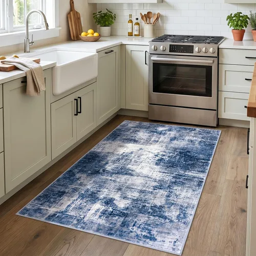 Miniatura 357 de IOHOUZE Alfombra abstracta lavable de 3 x 12 pies para pasillos, antideslizante para cocina, camino de entrada de lana sintética para interiores
