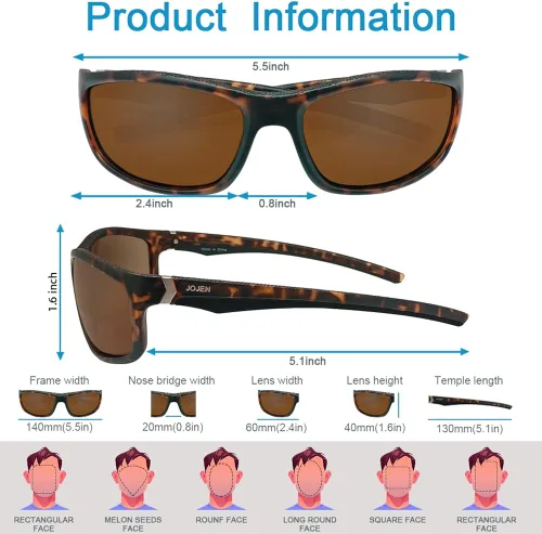 Miniatura 5 de JOJEN Polarized Sports Sunglasses for Women Men Running Golf Fishing Cycling Driving 100% UV Protection Sun Glasses JE001