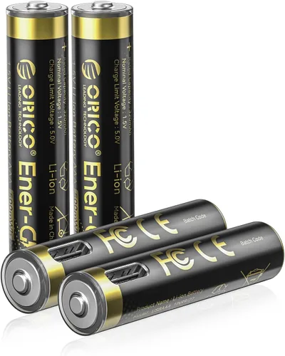 Miniatura 10 de ORICO Ener-G Batería de iones de litio recargable AA de 1.5 V 2100 mWh, carga USB-C de 2 horas, carga rápida de más de 1500 ciclos para controlador