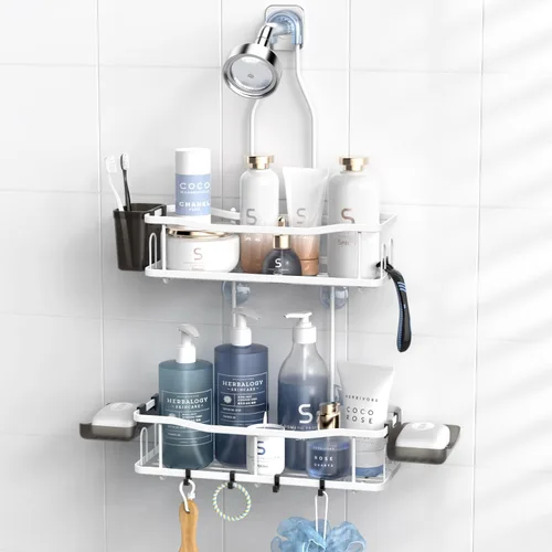 Miniatura 9 de Aitatty Organizador de baño colgante para ducha: estantes de ducha inoxidables sobre el cabezal de ducha, sin taladrar en el interior, estantes
