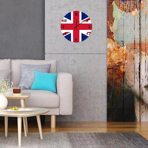 Miniatura 846 de Cheyan Reloj de pared con bandera de Canadá de 12 pulgadas, silencioso, sin tictac, de PVC, funciona con pilas, reloj redondo decorativo, regalo