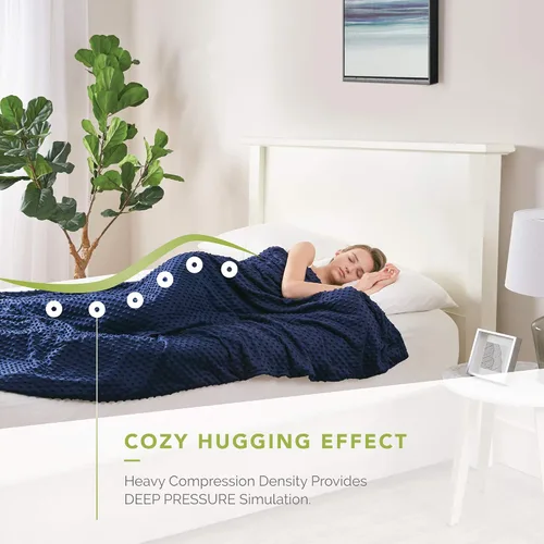 Miniatura 2 de Degrees of Comfort Manta con peso de 20 libras, tamaño Queen, mantas pesadas para adultos, 1 manta acogedora de felpa de visón cálida, lavable