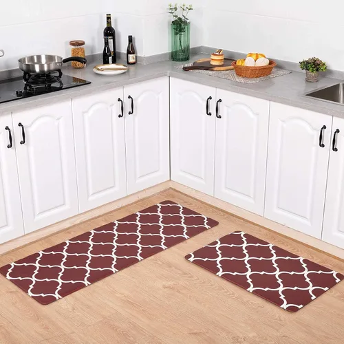 Miniatura 13 de Carvapet 2 tapetes cómodos antifatiga para cocina, de pie, impermeables, decorativas, ergonómicas, para cocina, diseño de mármol negro y dorado, 17