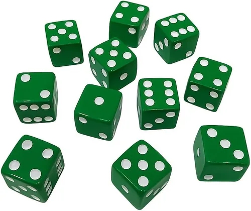 Miniatura 9 de 10 dados de juego de 0.630 in (negro con puntas rojas)