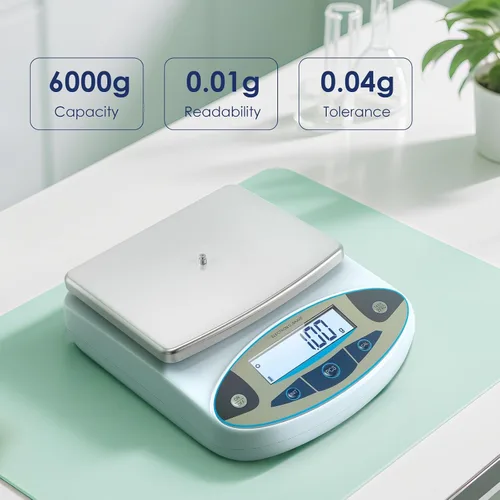 Miniatura 2 de Antstone Balanza de laboratorio 6000 g x 0,01 g Balanza digital de gramo 0,01 g de precisión Balanza analítica científica de alta precisión