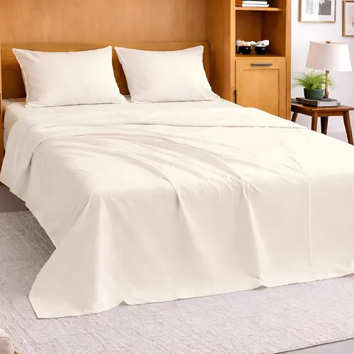 Cottington Lane Sábanas marfil para colchón Murphy, juego de sábanas de 4 piezas premium 1800 de microfibra cepillada ultra suave tamaño individual,