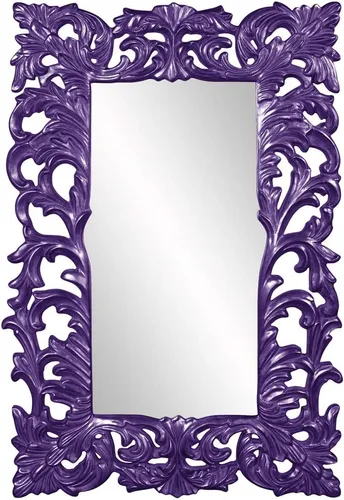 Miniatura 9 de Howard Elliott Chateau Rectangular Hanging Wall Mirror, Scroll Work Frame, Black, 31.5 x 42 Inch