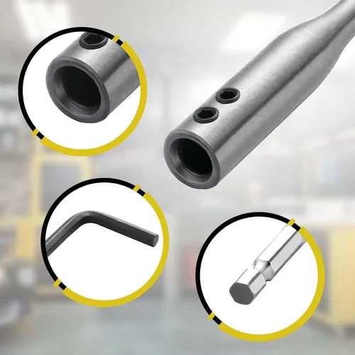 Miniatura 7 de Extensión de broca 6, broca de acero al carbono de 12 pulgadas con llave inglesa para torneadores de madera, accesorios de construcción (12 piezas)