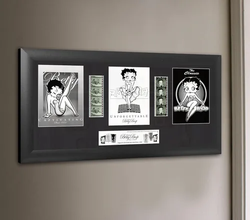Miniatura 2 de FILMCELLS Betty Boop - Trío enmarcado de 20 x 11 pulgadas, con seis (6) coleccionables de edición limitada de 1.378 in con licencia