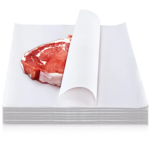 Papel de carnicero blanco para sublimación, hojas de papel de carnicero desechables, hojas cuadradas para carne precortadas, sin cera para prensa de