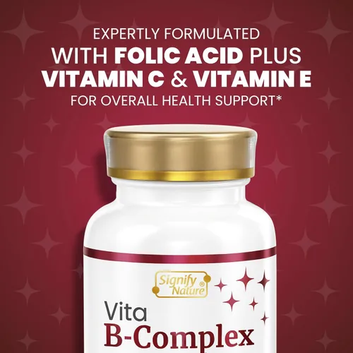 Miniatura 7 de SIGNIFY NATURE VitaBComplex con Vitamina C y E, Vitaminas del Complejo B para Mujeres y Hombres, Suplementos BComplex, VIT B1, B2, B3, B5, B6, B8