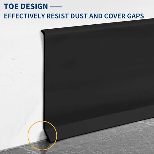 Miniatura 4 de Moldura Flexible para Zócalo de 4 Pulgadas, Ribete de Base de Pared de Vinilo Autoadhesiva, Base Cove de Despegar y Pegar, Moldura de Zócalo de Negro