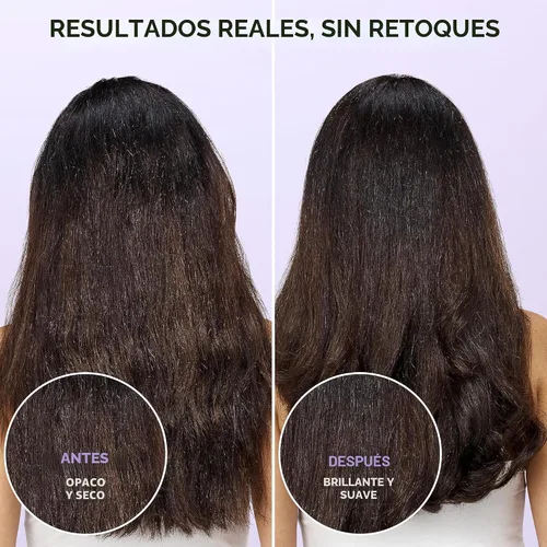 Miniatura 2 de L'Oreal Paris Esmalte Ácido Brillante Sin Sulfatos para la Ducha, Intensifica el Brillo y Suavidad del Cabello, Cuidado Capilar Vegano Infundido