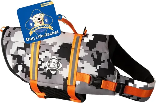 Miniatura 29 de Chaleco salvavidas para perros – Chaleco de natación para perros, ajustable, reflectante, cómodo, varios colores, patrones, chaleco de natación