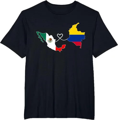 Miniatura 40 de Camiseta Half Colombian Half Mexican Flag Map DNA Mexico Colombia