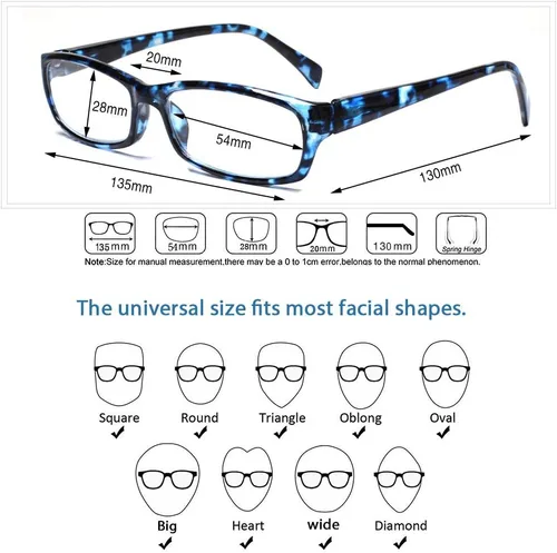 Miniatura 2 de Henotin - Paquete de 5 lentes de lectura con filtro de luz azul, antifatiga visual, lentes de lectura para computadora para mujeres y hombres
