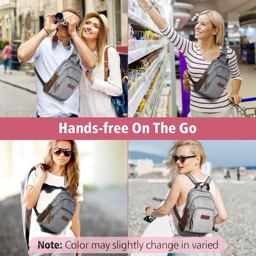 Miniatura 6 de PACKISM Mochila pequeña para mujer, bolsa convertible con múltiples compartimentos, correas ajustables, mini mochila