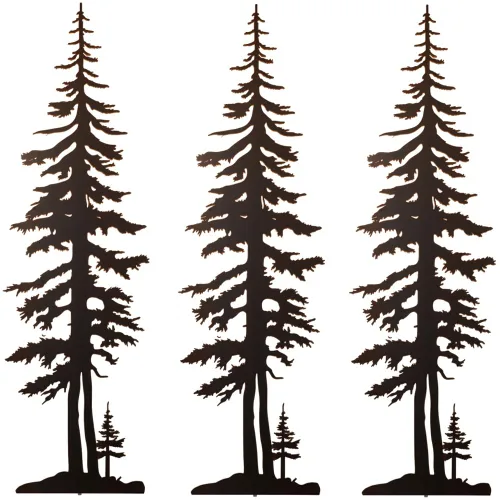 Tatuajes temporales, 6 hojas de silueta de pino de árbol, ciprés, evengreen, cedro, bosque, madera, calcomanías de tatuaje para adultos, niños,