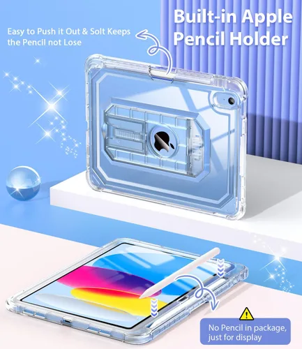 Miniatura 5 de Cantis Funda para iPad A16 de 11 pulgadas 2025/iPad de 10ª generación 2022 (10.9 pulgadas) con protector de pantalla y soporte para lápices, funda