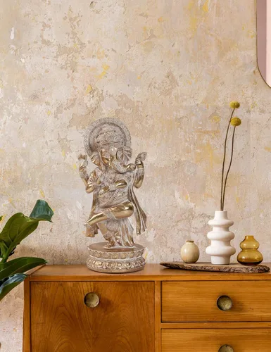 Miniatura 3 de Suoedd Estatuas de Lord Ganesha Elefante hindú Estatua de Dios Estatua de Dios de Ganesh Indio Ganesh Buda, Escultura de resina hecha a mano