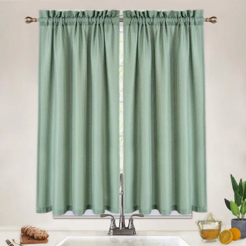 Miniatura 28 de CAROMIO - Cortina para cocina, cortina texturizada, cortinas para ventana de baño, varios tamaños