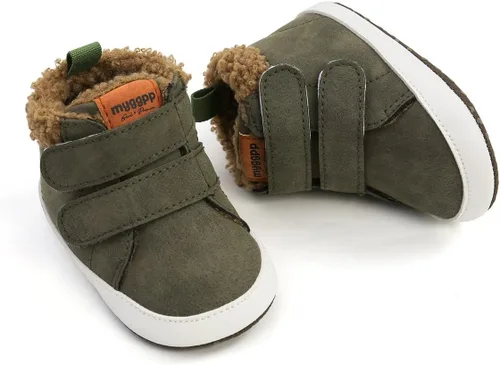 Miniatura 3 de COSANKIM Botines para bebé, zapatos de invierno para niña, forro de piel cálida, antideslizantes, con cordones, para recién nacidos, zapatos de cuna