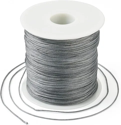 Miniatura 39 de Pandahall - Cordón de nailon para joyería de 109 yardas, cuerda de anudación china de hilo de macramé para joyería Kumihimo (vara dorada)