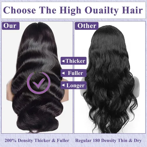 Miniatura 5 de LuAiJa Wear And Go Glueless Wigs Human Hair Pre Plucked Pre Cut 9x6 Hd Lace Front Wigs Human Hair Black Body Wave Lace Closure Wigs 200% Density