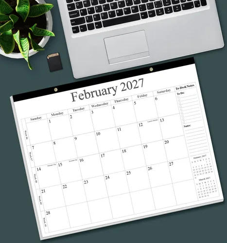 Miniatura 4 de Calendario de escritorio 2026 – Calendario 2026-2027 de enero de 2026 a junio de 2027, calendario de 18 meses con papel grueso para oficina, hogar
