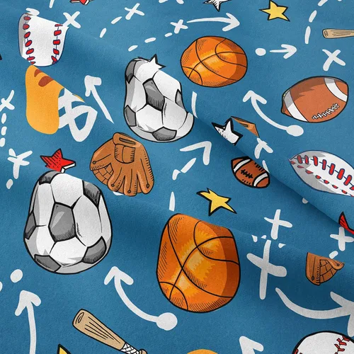 Miniatura 5 de MWMWMW Juego de edredón deportivo para niños, juego de ropa de cama para niños, juego de edredón de 3 piezas, tamaño matrimonial con 1 funda