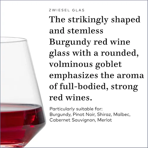 Miniatura 3 de ZWIESEL GLAS Copas de Borgoña Pure sin tallo (juego de 6), elegantes copas de vino para vino tinto, copas de cristal Tritan aptas para lavavajillas