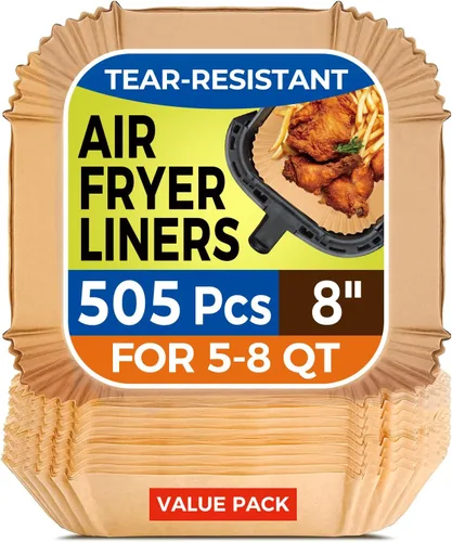 Miniatura 11 de 400 forros para freidora de aire desechables para cesta doble, hojas de papel pergamino de 8 x 5.5 pulgadas, forros rectangulares para hornear Ninja