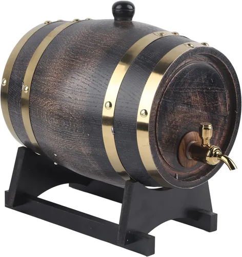 Vino de madera 3L, almacenamiento de vino tinto brandy whisky tequila decoración del hogar envejecimiento con grifo dispensador de vino