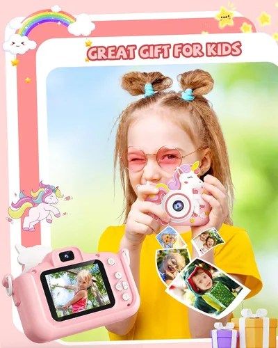 Miniatura 3 de Kikapabi Cámara de juguete de unicornio para niños, niñas y niños de 3 a 8 años, regalos de Navidad y cumpleaños para niñas de 3, 4, 5, 6, 7, 8